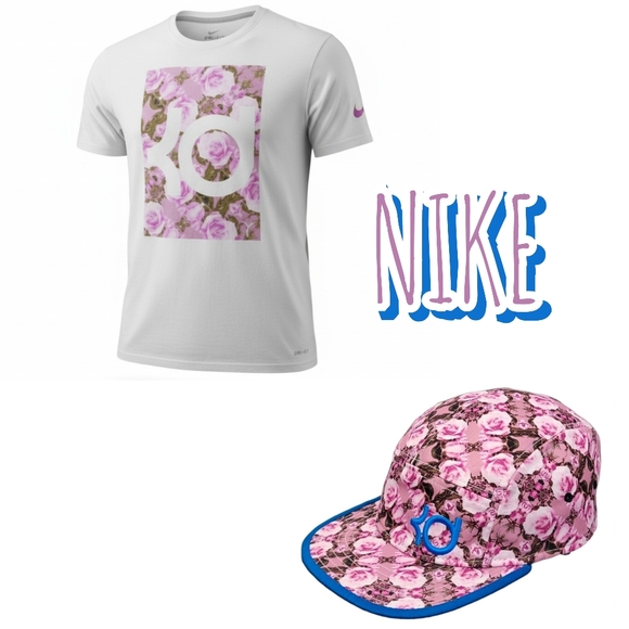 Nike AW84 Kd Aunt Pearl Cancer Awareness Hat & Tee Men's Medium